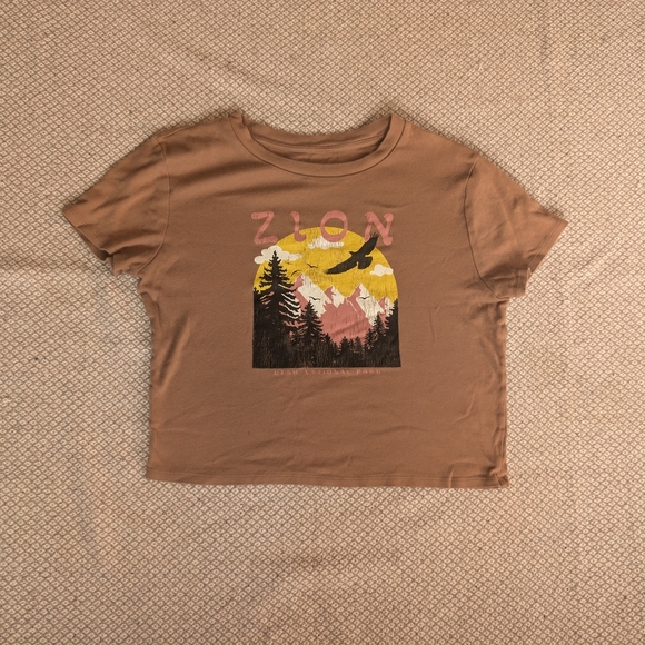 Zion National Park Graphic Crop Top cotton - Brown - Picture 3 of 12